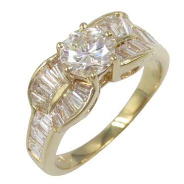 JEWELRY Diamond Ring 18KYG Yellow Gold Used women US size 4.5