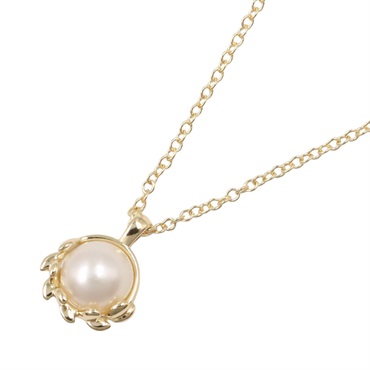 TIFFANY＆CO Olive Leaf Pearl Necklace 18KYG Yellow Gold White Used women
