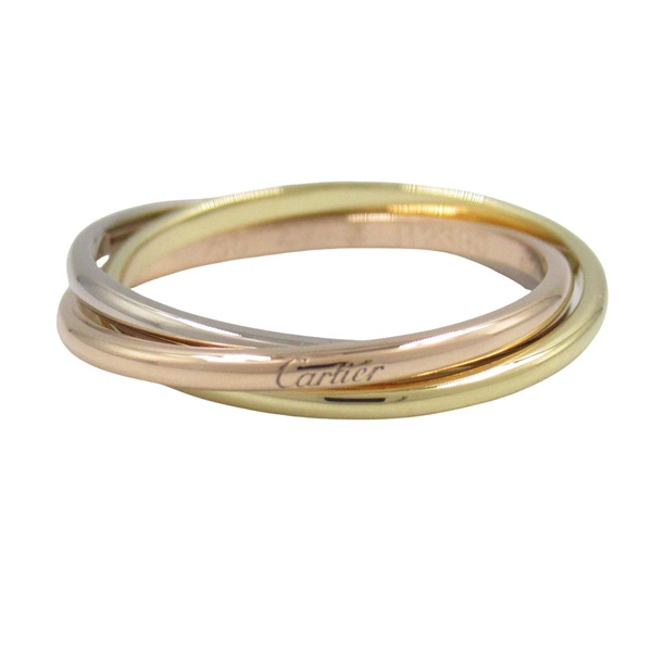 CARTIER Trinity ring SM 18KYG 18KPG 18KWG Three gold used US size 4 #47 women