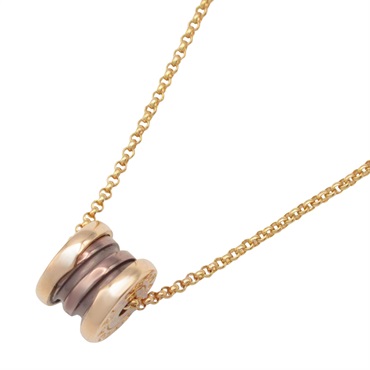 BVLGARI B-zero1 Necklace Ceramic pendant 18KPG Pink Rose Gold Brown Used unisex
