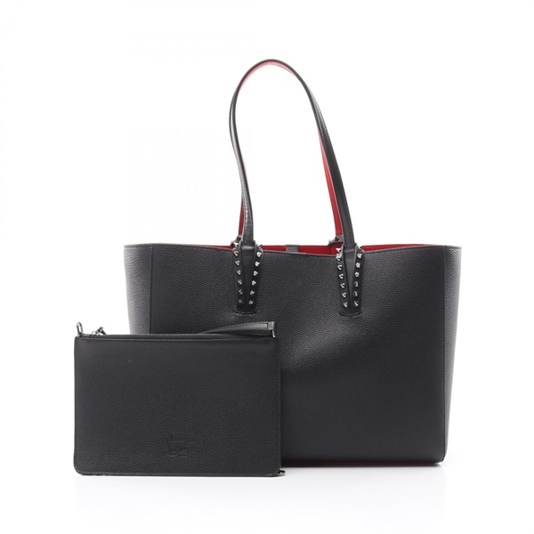 Christian Louboutin Cabata Small Shoulder Tote Bag leather Black Red NEW Women