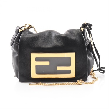 FENDI Nano Mamma Baguette Shoulder Bag 7AS368ABVEF0KUR leather Black NEW GHW