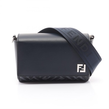FENDI FF Squared Compact Shoulder Bag 7M0363ASICF1O97 leather Navy NEW unisex