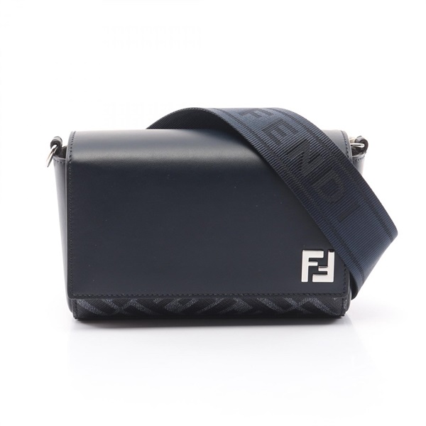 FENDI FF Squared Compact Shoulder Bag 7M0363ASICF1O97 leather Navy NEW unisex