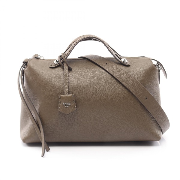 FENDI By the Way Selleria Large Shoulder Handbag 8BL156A leather Khaki NEW