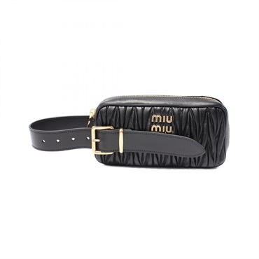 Miu Miu MATELASSE business clutch bag 5BF122N88F0002 leather Black NEW Women