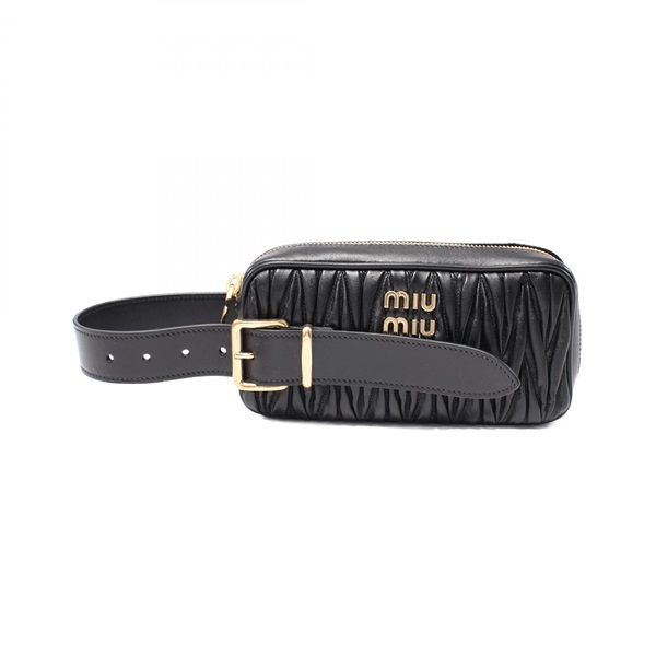 Miu Miu MATELASSE business clutch bag 5BF122N88F0002 leather Black NEW Women