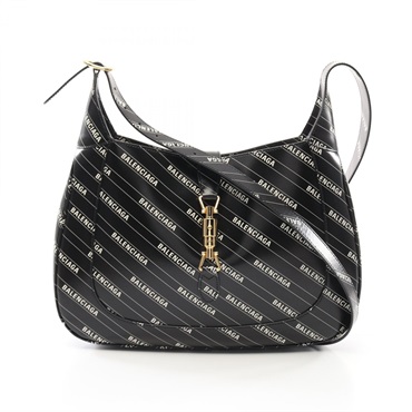 BALENCIAGA × GUCCI Hacker Jackie 1961 Shoulder Bag 636712 leather Black Used