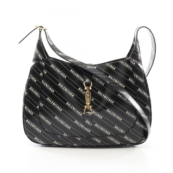 BALENCIAGA × GUCCI Hacker Jackie 1961 Shoulder Bag 636712 leather Black Used