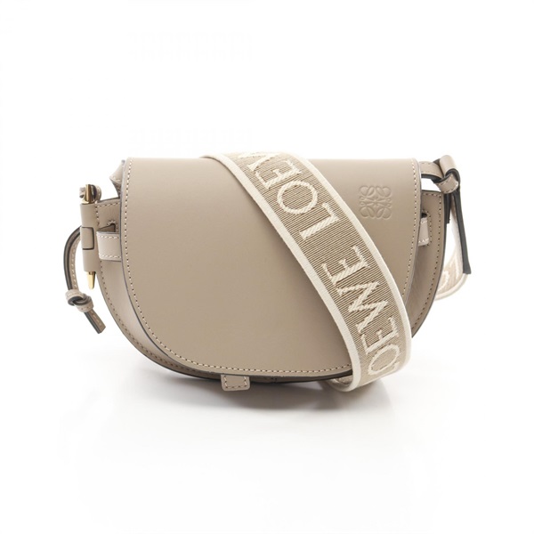 LOEWE Gate dual bag mini Shoulder A650N46X13 leather Beige Used Women logo
