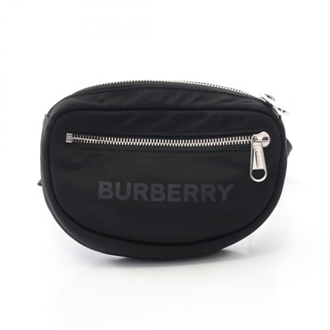 BURBERRY Waist bag crossbody Nylon leather Black Used mens logo