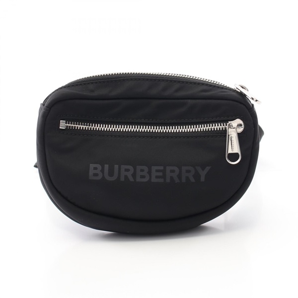 BURBERRY Waist bag crossbody Nylon leather Black Used mens logo