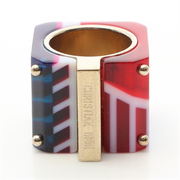 Christian Dior Sorbet Wide Ring #6.5 US size Gold Plated Multicolor Used