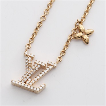 LOUIS VUITTON Collier LV Iconic Necklace Gold Plated Rhinestone Used women