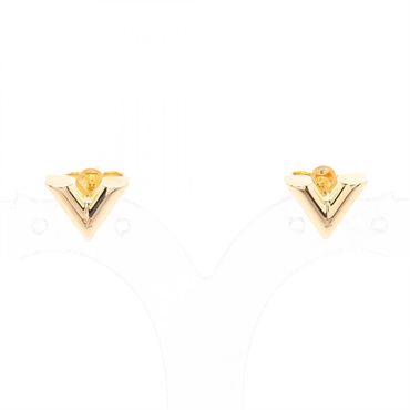LOUIS VUITTON Studs Essential V Pierced earrings Gold Plated Used women