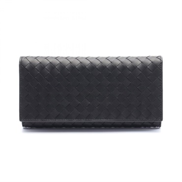 BOTTEGA VENETA Intrecciato long purse wallet 120697V47W11000 leather Black