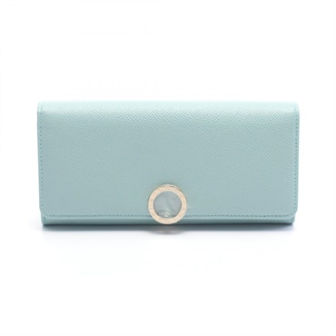 BVLGARI BVLGARI Clip Bifold long wallet purse 287301 leather Blue