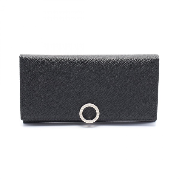BVLGARI BVLGARI Clip Bifold long purse wallet 30412 leather Black