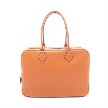 HERMES Plume 32 Handbag J Epsom leather Gold Used SHW