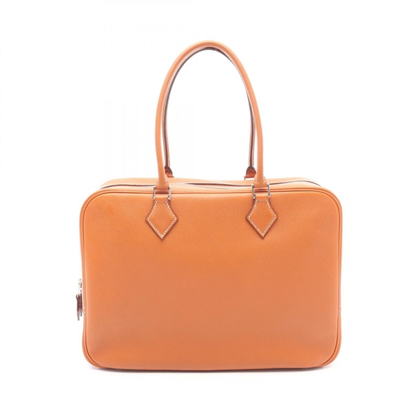 HERMES Plume 32 Handbag J Epsom leather Gold Used SHW