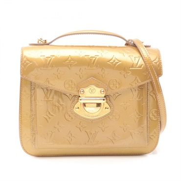 LOUIS VUITTON Mirada 2way shoulder Handbag M91756 Vernis leather Beige Used LV