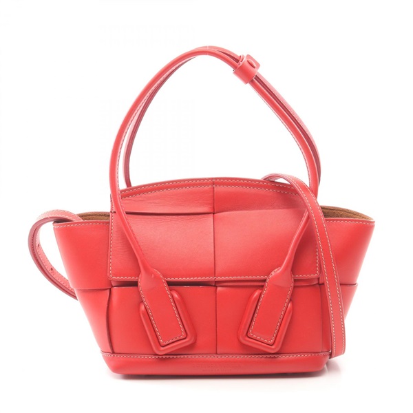 BOTTEGA VENETA Mini the Arco 2way shoulder Handbag 600606 leather Red Used Women