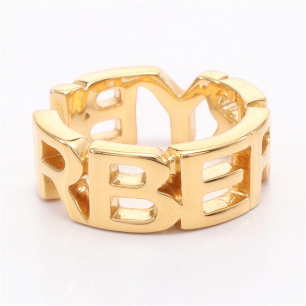 BURBERRY Logo Ring Gold Plated Used women US size 4.25
