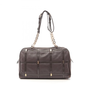 Salvatore Ferragamo Vara Shoulder Handbag 21 C800 Patent leather Brown Used GHW