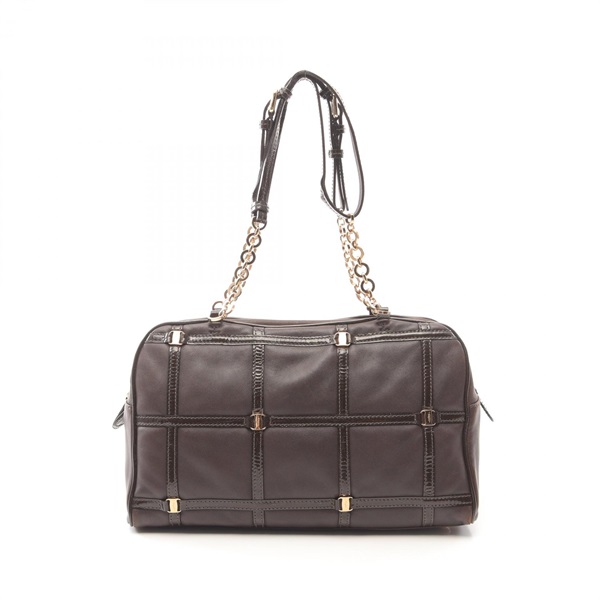 Salvatore Ferragamo Vara Shoulder Handbag 21 C800 Patent leather Brown Used GHW