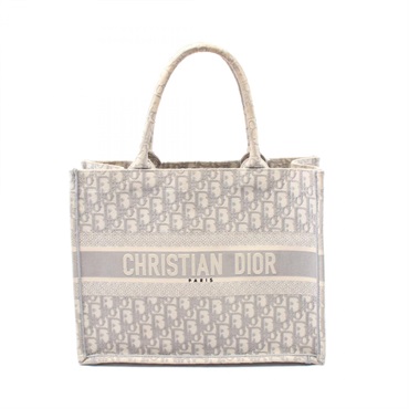 Christian Dior BOOK Medium Tote hand Bag canvas Gray Used