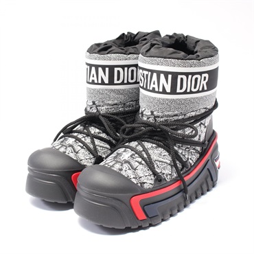 Christian DIOR ALPS boots #37-38 KCI685PAY15W39/40 leather Fabric Black White