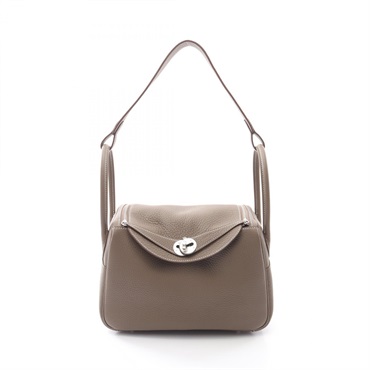 HERMES Lindy 26 Shoulder Bag K 073428CK Taurillon Clemence leather Etoupe SHW