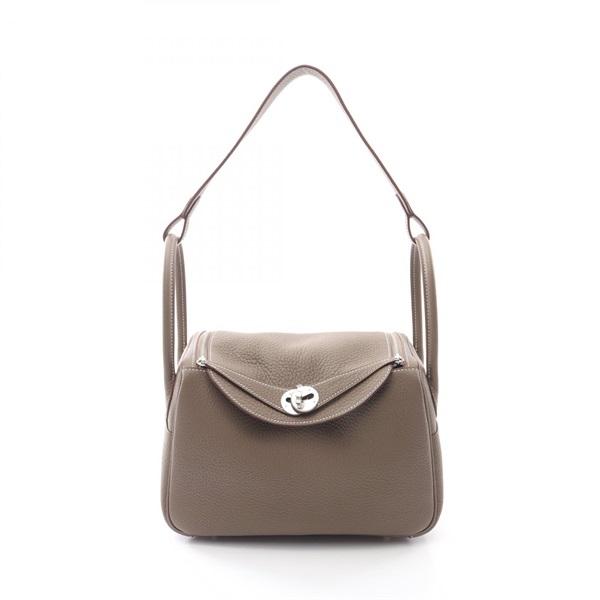 HERMES Lindy 26 Shoulder Bag K 073428CK Taurillon Clemence leather Etoupe SHW