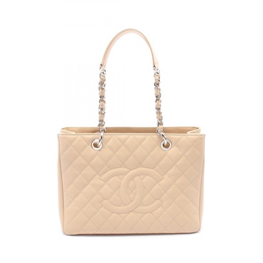 CHANEL Matelasse Grand Shopping GST Tote chain shoulder Bag A50995 beige SHW