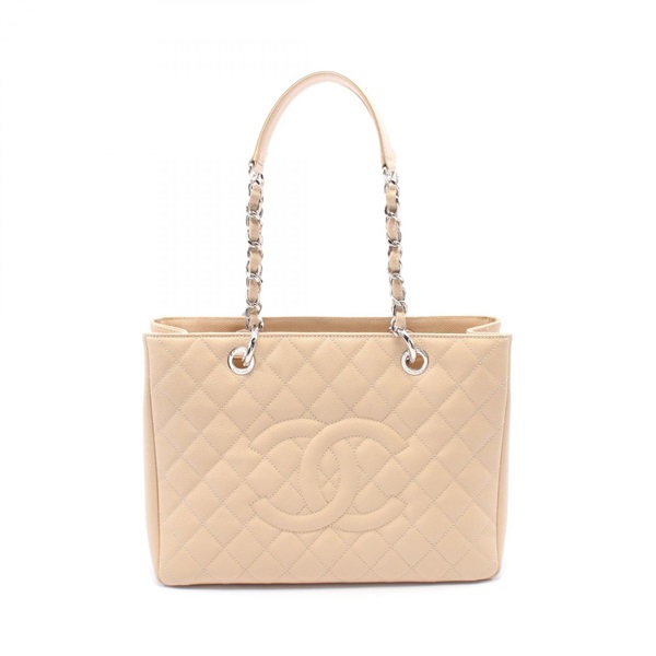 CHANEL Matelasse Grand Shopping GST Tote chain shoulder Bag A50995 beige SHW
