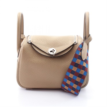 HERMES Lindy Mini Verso 2way Shoulder Bag 083720CC Clemence leather Beige used