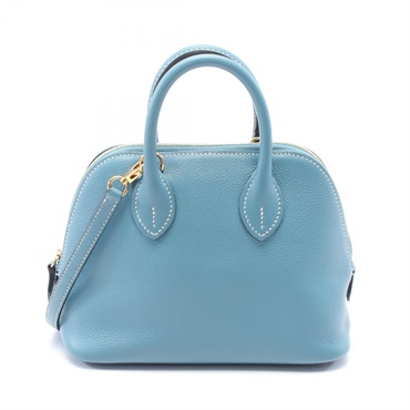 HERMES Bolide 1923 Mini 2way Handbag 075180CC Evercolor leather Blue Used Women
