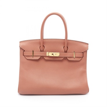 HERMES Birkin 30 Handbag 025789CC Clemence leather Rose tea Used Women Q GHW