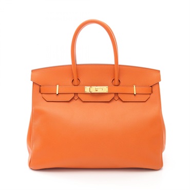 HERMES Birkin 35 Hand bag Q 041702CC Epsom leather Mango Used GHW