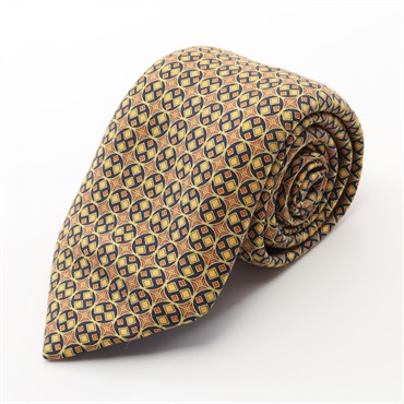 HERMES Tie silk Yellow Multicolor Used mens