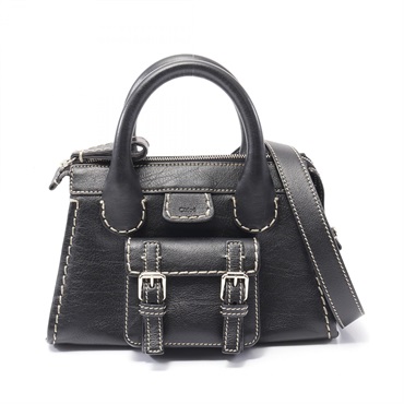 Chloe Edith 2way Shoulder Handbag CHC21WS451 leather Black Used Women crossbody