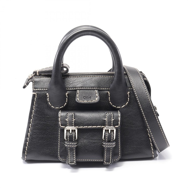 Chloe Edith 2way Shoulder Handbag CHC21WS451 leather Black Used Women crossbody