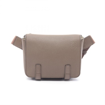 LOEWE Military Bum bag Anagram Waist bag 317.12AB23 leather Brown Used mens