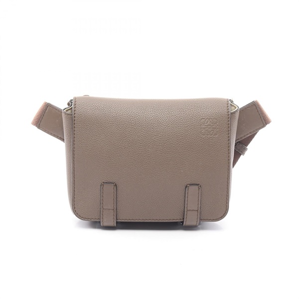 LOEWE Military Bum bag Anagram Waist bag 317.12AB23 leather Brown Used mens