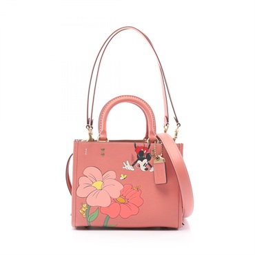 COACH X DISNEY Rogue 25 2way Shoulder Handbag CH412 leather Pink Used Women