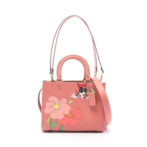 COACH X DISNEY Rogue 25 2way Shoulder Handbag CH412 leather Pink Used Women