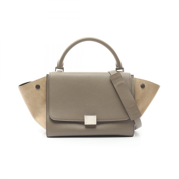 CELINE Trapeze Small 2way Shoulder Handbag 174683 leather Suede Brown Used Women