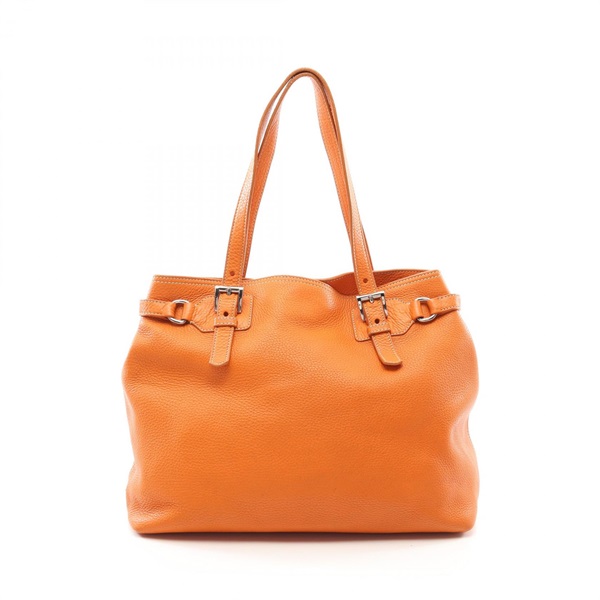 PRADA Shoulder Tote Bag leather Orange Used Women