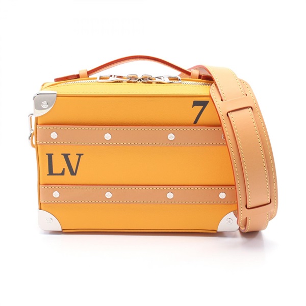 LOUIS VUITTON Soft Trunk Shoulder crossbody Bag M59669 leather Saffron Used LV