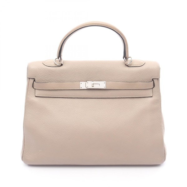 HERMES Kelly 35 Shulder Handbag Togo leather Beige Used Women F SHW NO cadena